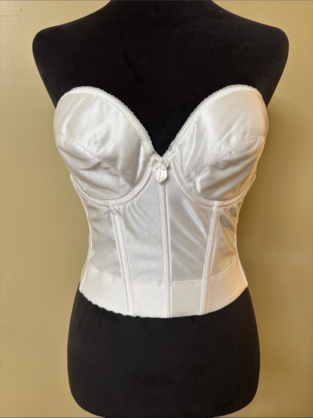 Vintage Delicates White Strapless Longline Bustier